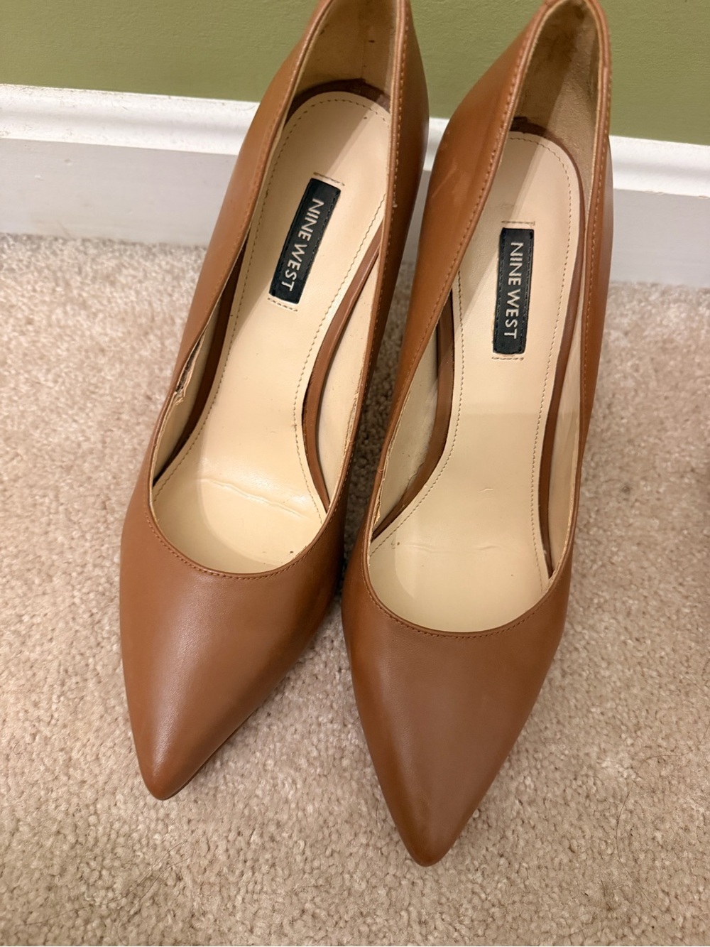 Nine West Women's Tan Pointed-Toe Pumps